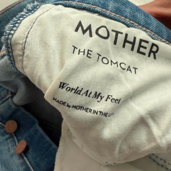 Mother Jeans - The Tomcat Crop Straight Leg Jean In World At My Feet - Size 29 - Picture 6 of 8